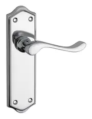 Tradco Henley Lever Door Handle on Shouldered Backplate Chrome Plated