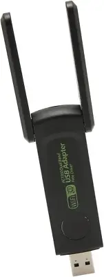 Wireless USB Wifi Network Card Adapter for PC, 1300Mbps Double Antennas, 2.4G 5G