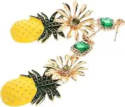 [DEARMAMY] Pineapple Earrings Women Long Alloy Dangle Earring Set Fashion Jewelry Decor Girlfriend Wife Friends