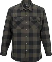 [Vertx] Last Line Mens Long Sleeve Plaid Flannel Tactical Shirt with Pockets Built for Concealed Carry, CCW, Outdoor, Overlanding, and Daily Wear