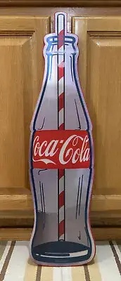 Coca Cola Wooden Sign Coke Bottle Vintage Style Wall Decor Button Garage Movie