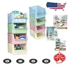 Multi-Color Stackable Storage Bins - 8 Pack for Pantry and Kitchen Organization