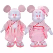 Disney Store Japan Mickey Minnie Mouse Kimono Plush Doll Set of 2 SAKURA 2025