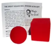 Ultra Soft GREAT SPONGE SQUARE BALL MYSTERY Gosh Magic Trick Set Red Foam Cube