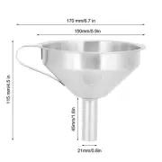 Large Size 15cm 304 Stainless Steel Filling Funnel Separatory Oil Beer Coffee YA