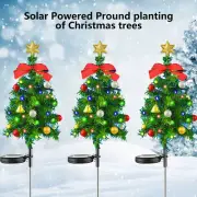 1x LED Christmas Tree Solar Light Stake Lamp Pathway Garden Outdoor Xmas Decor
