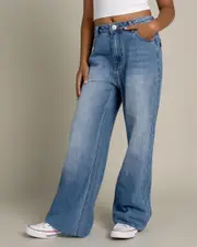 [DESU] DESU Girls' Icon Straight Leg Jeans in Blasted Mid Blue Size 08 08 Blasted Mid Blue