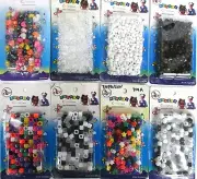 PICK 1 PACK-VARIOUS SHAPE HAIR BEADS,WAVE KANDI, ART & CRAFT,SIZE 9~10 MM