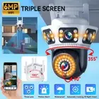 6MP Home Security IP Camera 2.4G WiFi PTZ 3 + 1 Lens Triple Screen Display Cam