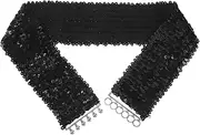 [MOKKHNB] Sequin Waist Belt for Women Wide Elastic Decorative Belt with Dazzling Sequin Design Comfortable Fit for Dance Performances and Special Events for Costumes and Dresses