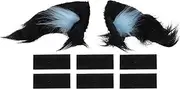 X AUTOHAUX Motorcycle Helmet Accessories Decoration Nekomimi Ears for Motorcycle Bicycle Skiing Helmets Black Blue Plush Stickers 1 Set
