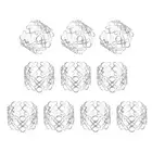 12pcs Silver Napkin Rings Round Metal Hollow Napkin Holder for Dinner Table