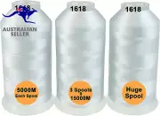 Set of 3 White Colors Polyester Machine Embroidery Thread Huge Spool 5000M
