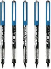 uni-ball Eye Ocean Care UB-157ROP Rollerball Pen Fine 0.7mm Ballpoint Pen for Writing, Drawing, Arts, Crafts and Colouring, Colour and Water Resistant - Pack of 5 - Black Ink