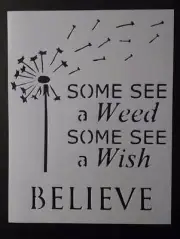 Reusable Plastic Stencil | Dandelion Design for Crafts & DIY Projects | Floral A