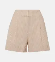 [Veronica Beard] Veronica Beard Haina high-rise cotton seersucker shorts AU 14 multicoloured