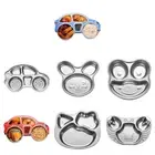for Creative Multi Grid Household Children s Dinner Plate Stainless Steel Anti-F