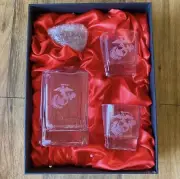 USMC Decanter Set/Marine Corps Whiskey Decanter Set