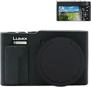 Rieibi TZ99 Camera case, Soft Camera Silicone Protective Case for Panasonic Lumix DC-TZ99, Accessories with 2 PCS Screen Protector, Lightweight - Black