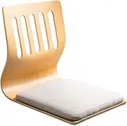 Aimeryup Lazy Legless Chair Floor Chair Wooden Fabric Cushion Set Back Support Hotel Living Room Shop 37X46X43CM(Size:37X46X43CM,Color:B)