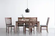 ALLEGRO Dining Table + 6x ASBEL Dining Chair - 7 Piece Dining Set - Cocoa