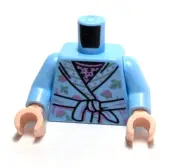 Lego - Minifigure Torso - Blue Robe, Pink Flowers, Roses, Light Skin
