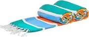 Nicola Spring Deluxe Cotton Turkish Bath Towels - Multi Stripe - 157 x 87cm - Pack of 2 - Lightweight Absorbent Large Adults Kids Drying Sheet Swimming Pool Towel for Beach, Bathroom, Gym, Shower