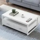 ️ Coffee Table White w/Drawers Designer AU Stock Fast Post