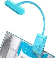 Clip on Book Light, Rechargeable Reading Lamp, 1000Mah Battery, Misty Blue