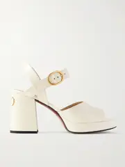 [Valentino Garavani] Valentino Garavani - Fawcette Patent-leather Platform Sandals - Ivory - IT39.5 IT 39.5 Ivory