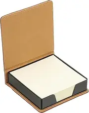uxcell 140 Sheets Leather Sticky Notes Holder, 10in Post Notes Holder Storage Box Desktop Mini Case Business Card Holder Memo Pad Organizer for Desk Home Office Books Notebook, Brown