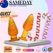 Wearable Magic Glass Dildo Wand Anal Plug Butt Thruster Vagina Adult Sex Toy