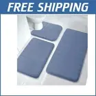 Soft & Water Absorbent 3-Piece Bath Mat Set - Machine Washable Denim Hoody