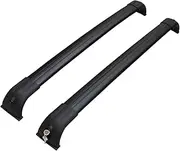 2Pcs Roof Bars Compatible for Land Rover Discovery 3 4 Alloy Side Bars Cross Rails Roof Rack Luggage Carrier(Black)