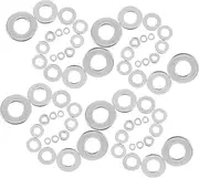 ROMISBABA 360pcs Metal Gaskets Stainless Steel Washer Kit Round Flat Washer Stainless Steel Silver