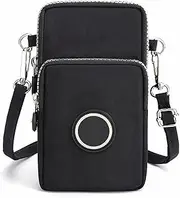 [Jectse] 3 Layers Cell Phone Bag, Water-Resistant Nylon Crossbody Cell Phone Purse, Washable Mini Messenger Bag, Multifunction Phone Bag, One Shoulder Phone Waist Bag, Diagonal Cross Bag, Outdoor Bag
