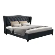 Bed Frame Queen Size Charcoal PIER