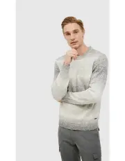 [Politix] Space-Dyed Crew Neck Knit in Grey