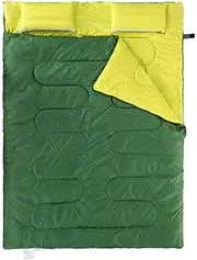 Sleeping Bags for Adults,Sleeping Bag Double Sleeping Bag Envelope Style Spring and Autumn Camping Hiking Portable Sleeping Bag with Pillow