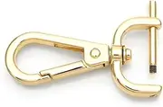 CRAFTMEMORE 2pcs Detachable Snap Hook Swivel Clasp w/Screw Bar VT493 Bag Strap Hardware Replacement (1 Inch, Gold)