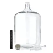 Home Brew Ohio 6.5 Gallon Glass Carboy with Drilled Bung, Twin Bubble Airlock