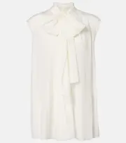 [Dolce & Gabbana] Dolce & Gabbana Silk-blend top AU 12 white