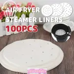 100PCS AIR FRYER STEAMER LINERS PULP PAPERS STEAMING BASKET