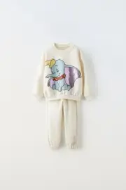 ZARA NWT Disney Dumbo plush suit pants and sweatshirt sequins size 6 years