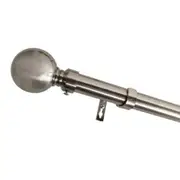 Extendable Curtain Rod Brushed Silver 160 - 300cm
