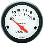 Autometer Phantom Voltmeter Electric - 2 1/16 Inch, Short Sweep, 8 - 18V, AU5791