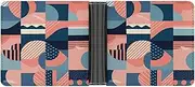 [RTSEBVN] Slim Credit Card Holder Personalized Leather Tropical Potted Plants Money Clip Gifts Wallet For Men Women, Geometric Painting, One size, Modern