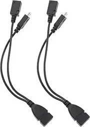OSALADI Micro USB to USB Adapter Cable 2 Pcs Black OTG Cable for Connecting Phone Accessory