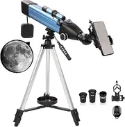 Astronomy Telescope for Adults Beginner 20x-166x Telescope with Phone Mount 3X Barlow Lens K9mm K25mm Eyepiece Backpack, High Power for Stargazing Moon Animal Birding