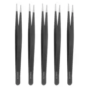 5Pcs Precision Tweezers Set ESD-11 Pointed Anti-Static Craft Tweezers Kit